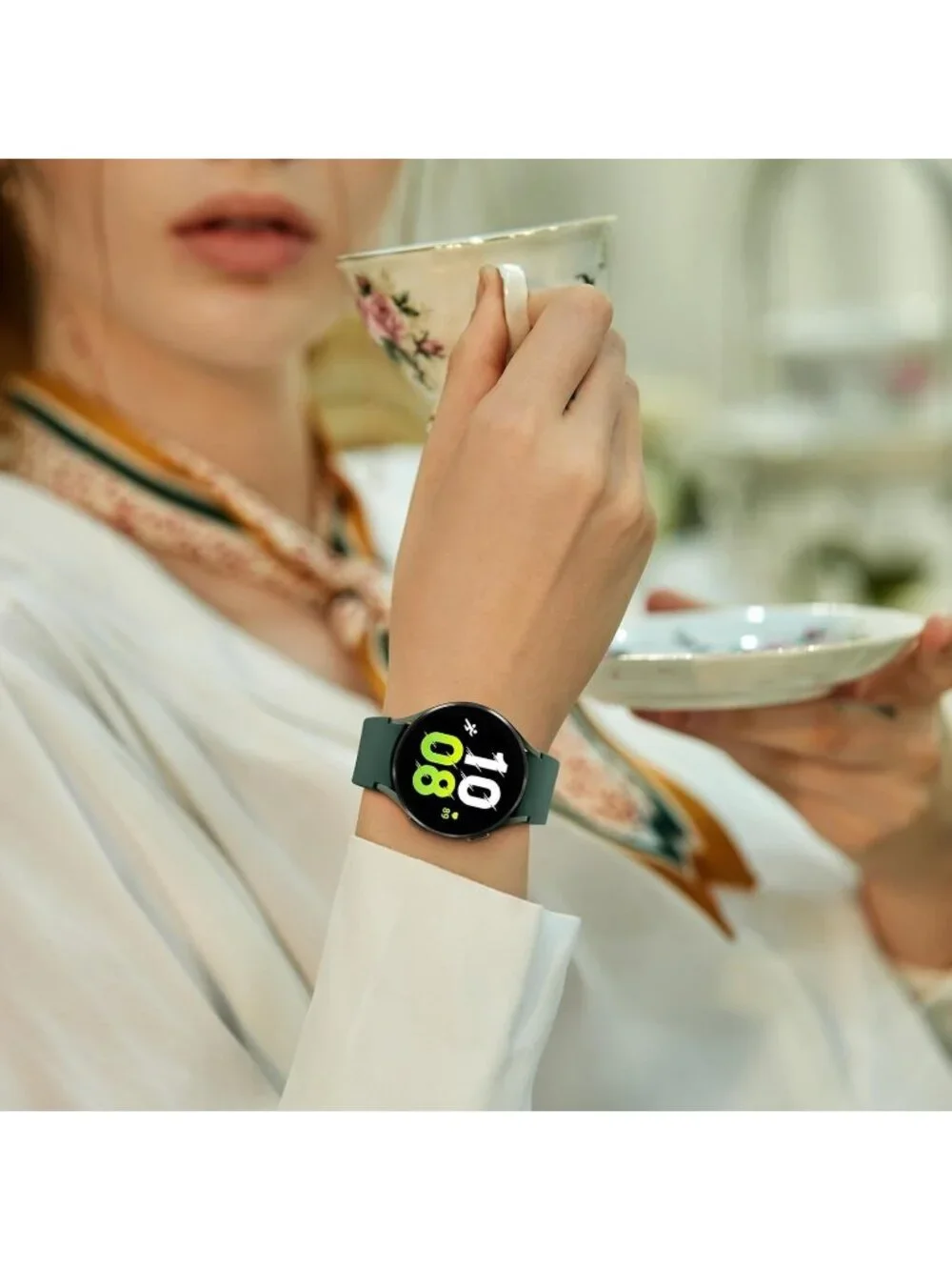 Unisex Dark Green Analog Silicone Replacement Strap Samsung Galaxy Classic Watch